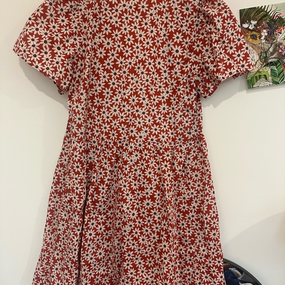 Madewell Red Floral Mini Dress wrap size M - Picture 7 of 7